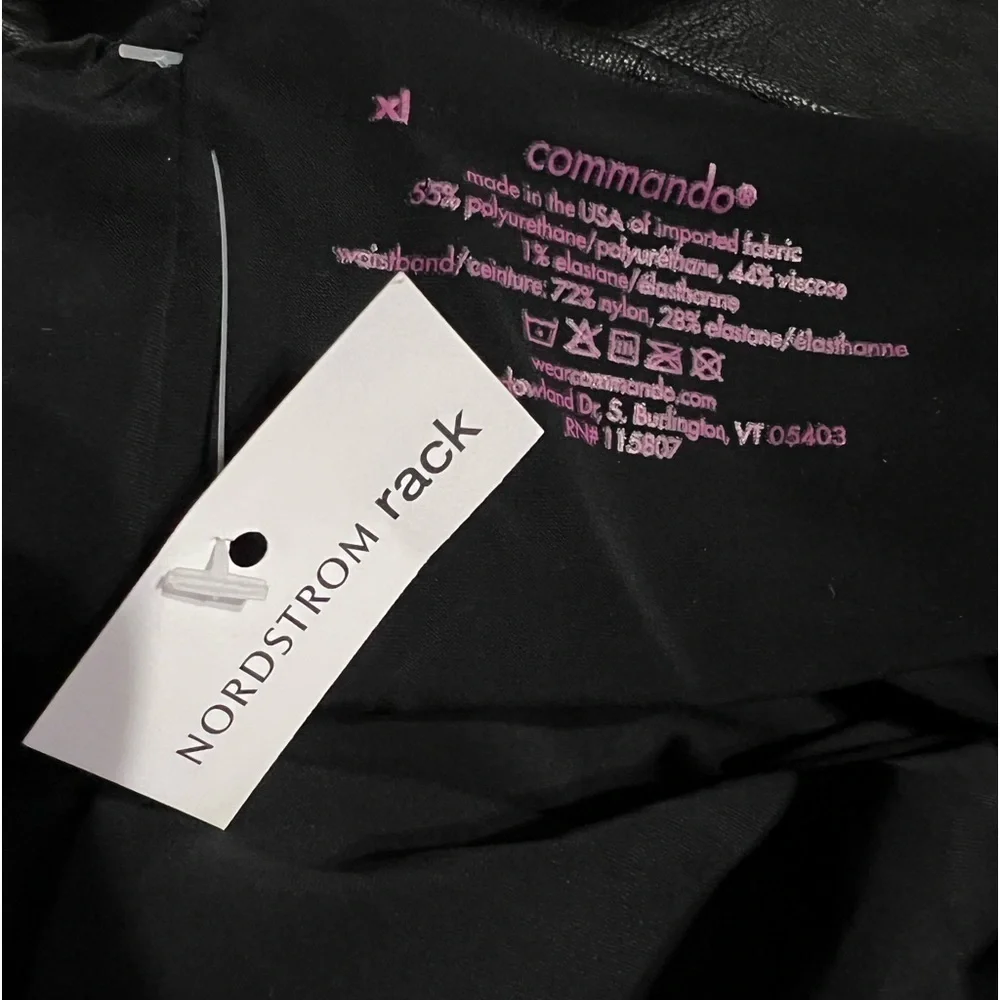 Commando SLG06 Black Faux Leather Leggings Size Extra Large XL